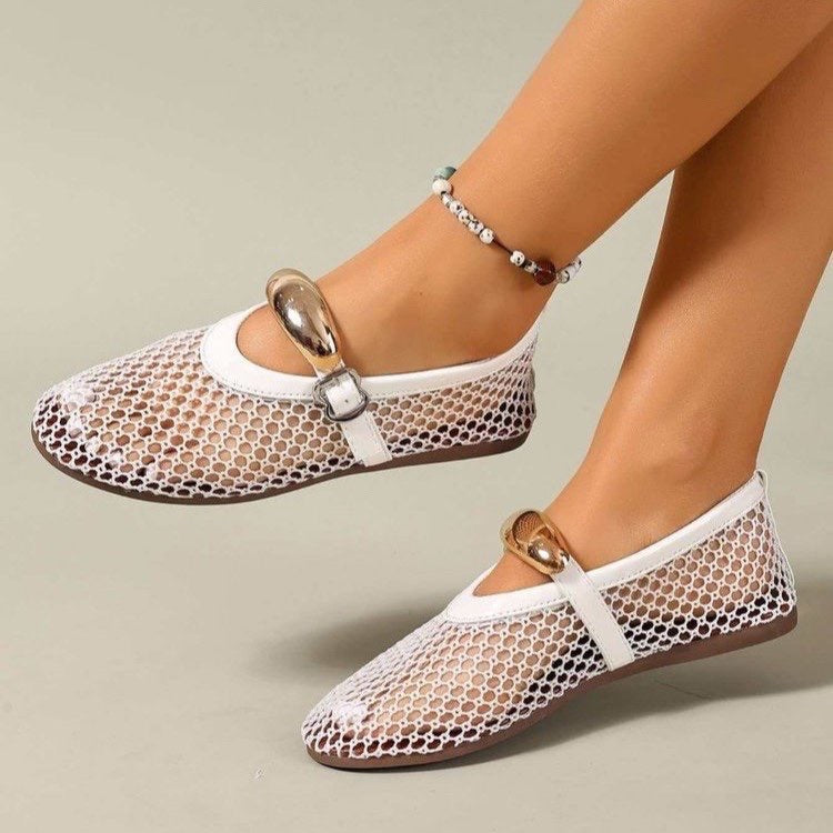 Damen stilvolle Netzschuhe mit modischem Riemen R&B