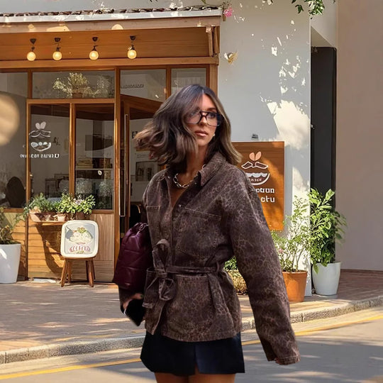 Damen Utility-Jacke mit Gürtel R&B