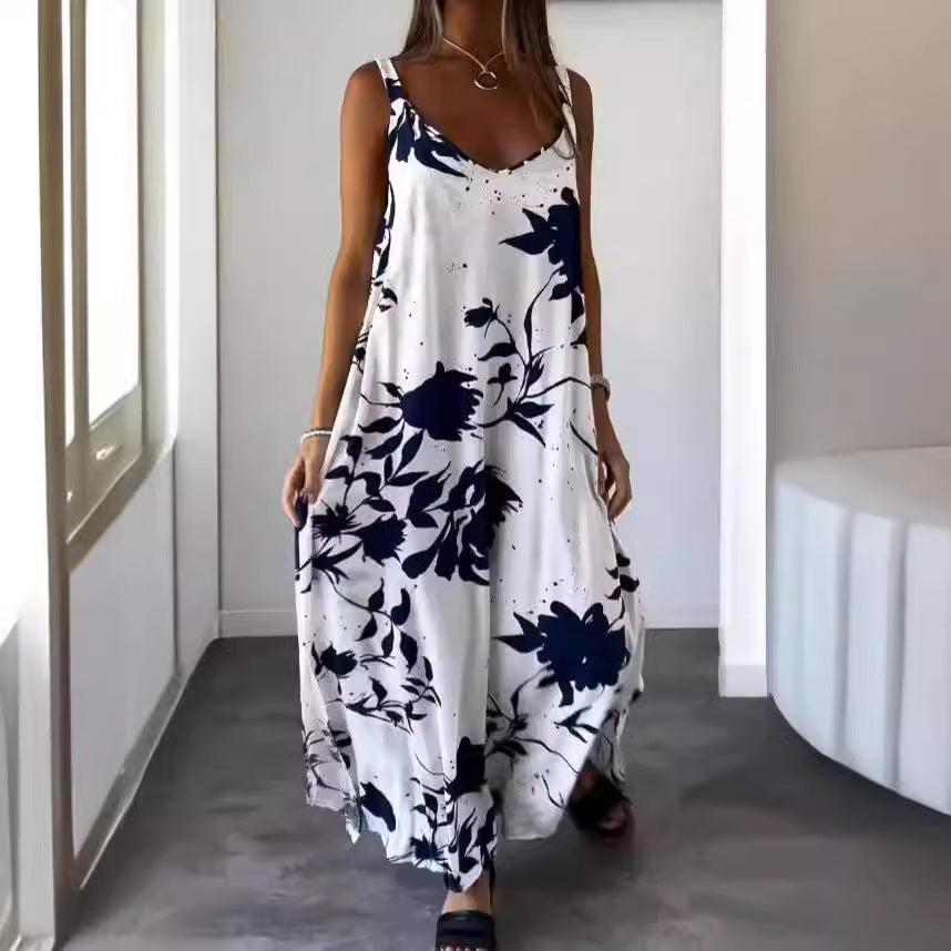 Damen Maxikleid mit floralem Design und fließendem Schnitt R&B