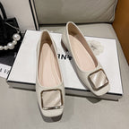 Damen elegante Ballerinas mit modischem Quadrat-Detail R&B