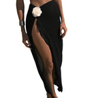 Damen Maxirock mit seitlichem Schlitz und eleganter Blumenapplikation R&B