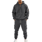 Herren nan technischer Cargo-Jogginganzug mit Halbzip, Kapuze und Mehrfachtaschen R&B
