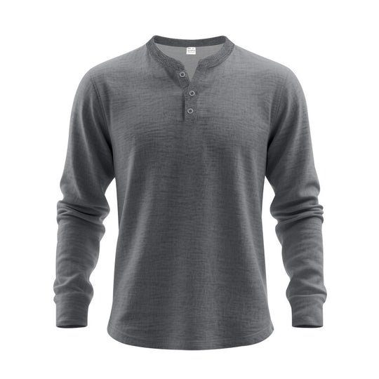 Herren Langarmshirt mit Knopfleiste R&B