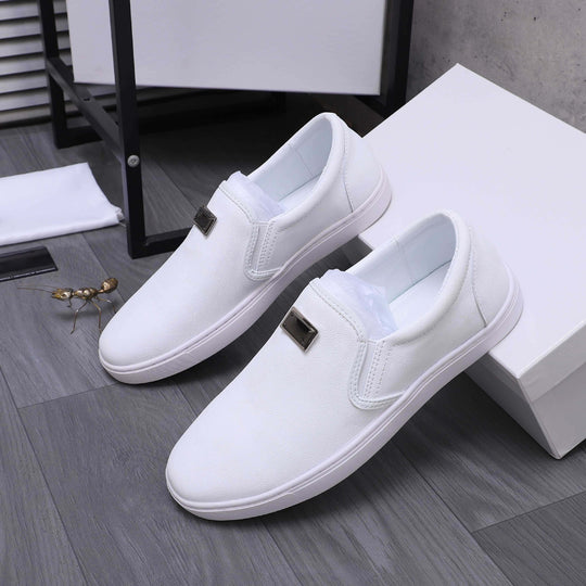Damen Bequeme Slip-On Sneakers mit eleganter Lederriemen-Applikation R&B