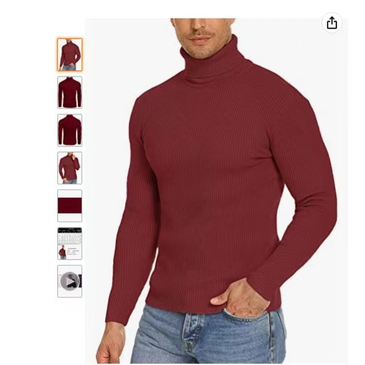 Herren Stehkragen Pullover aus ribbeltem Strick R&B