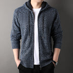 Herren modische Strickjacke mit Kapuze und weich gefüttertem Innenfutter R&B
