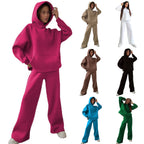 Damen lässiger Kapuzenpullover und entspannte Freizeithose Set R&B