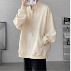 Damen lässiger Pullover mit modernem Stehkragen und Ringelzug