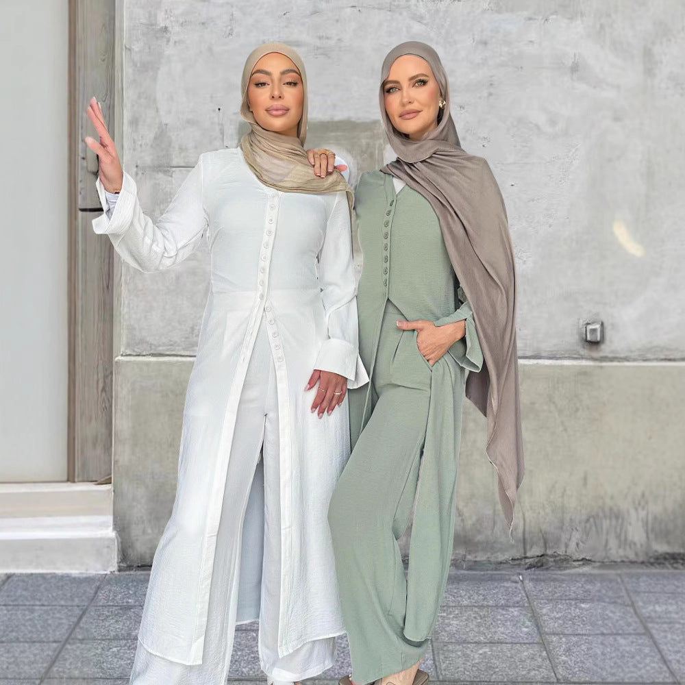 Damen Jumpsuit mit elegantem Knopfdesign und weitem Bein R&B
