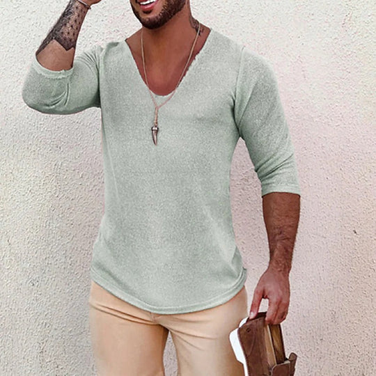 Herren V-Ausschnitt Shirt mit innovativem Strukturdesign R&B
