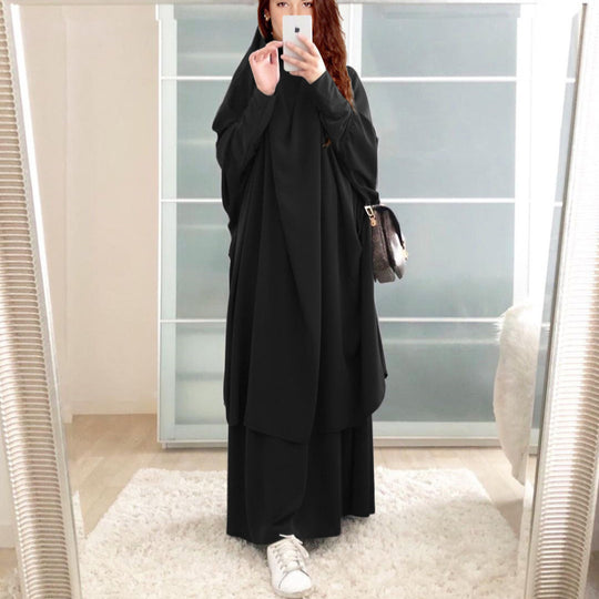 Damen Elegantes Maxikleid mit weit ausgestellten Ärmeln und fließendem Schnitt R&B