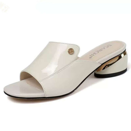 Damen Elegante Mules mit glänzendem Absatz R&B