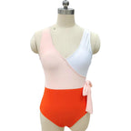 Damen Eleganter Wickelbadeanzug mit asymmetrischem Schnitt R&B