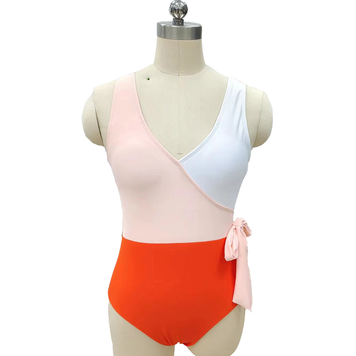 Damen Eleganter Wickelbadeanzug mit asymmetrischem Schnitt R&B