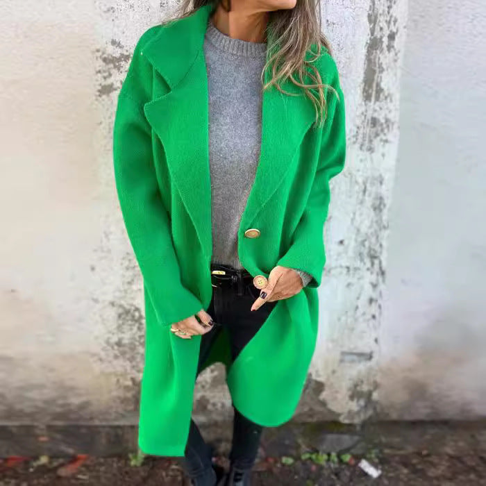 Damen Oversized Wollmantel mit eleganten Details R&B