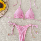 Damen Triangel-Bikini-Set mit raffinierten Schnürdetails R&B