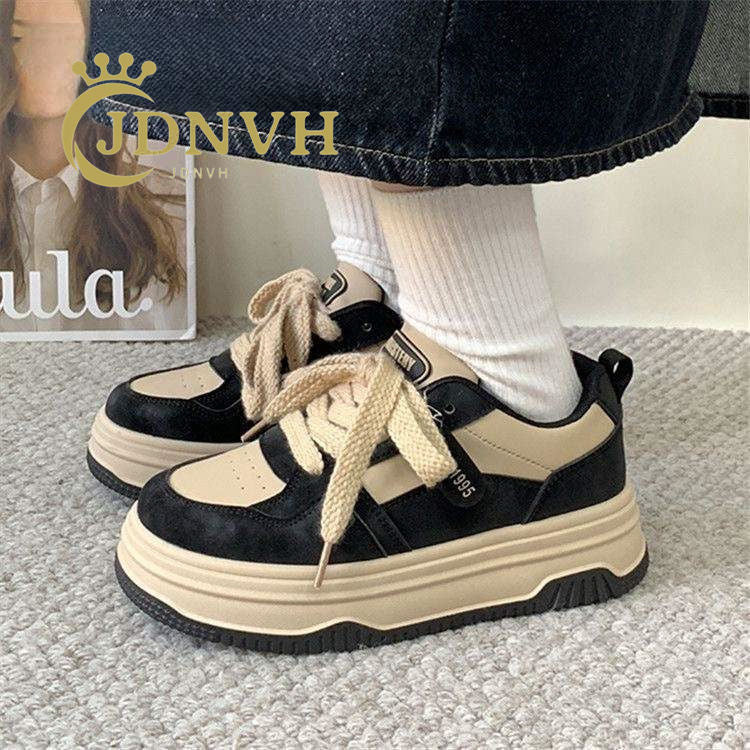 Damen modische Sneakers mit verstärktem Plateau und einzigartiger Schnürung R&B