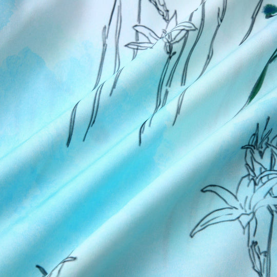 Damen Kurzarmhemd mit floralem Aquarelldruck und lockerer Passform R&B