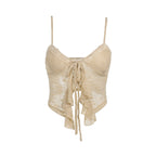 Damen Verspieltes Spaghetti-Träger-Top mit Rüschendetails R&B