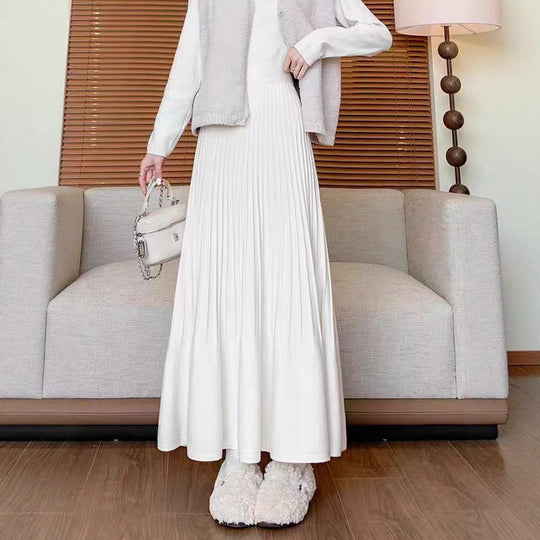 Damen eleganter Faltenrock mit hohem Bund R&B