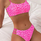 Damen Sportliches Bikini-Set mit trendigem Leopardenmuster R&B