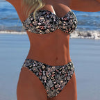 Damen Bikini-Set mit elegantem Strapless-Oberteil und hohem Taillenbund