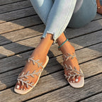 Damen elegante Strandsandalen mit funkelnden Verzierungen R&B