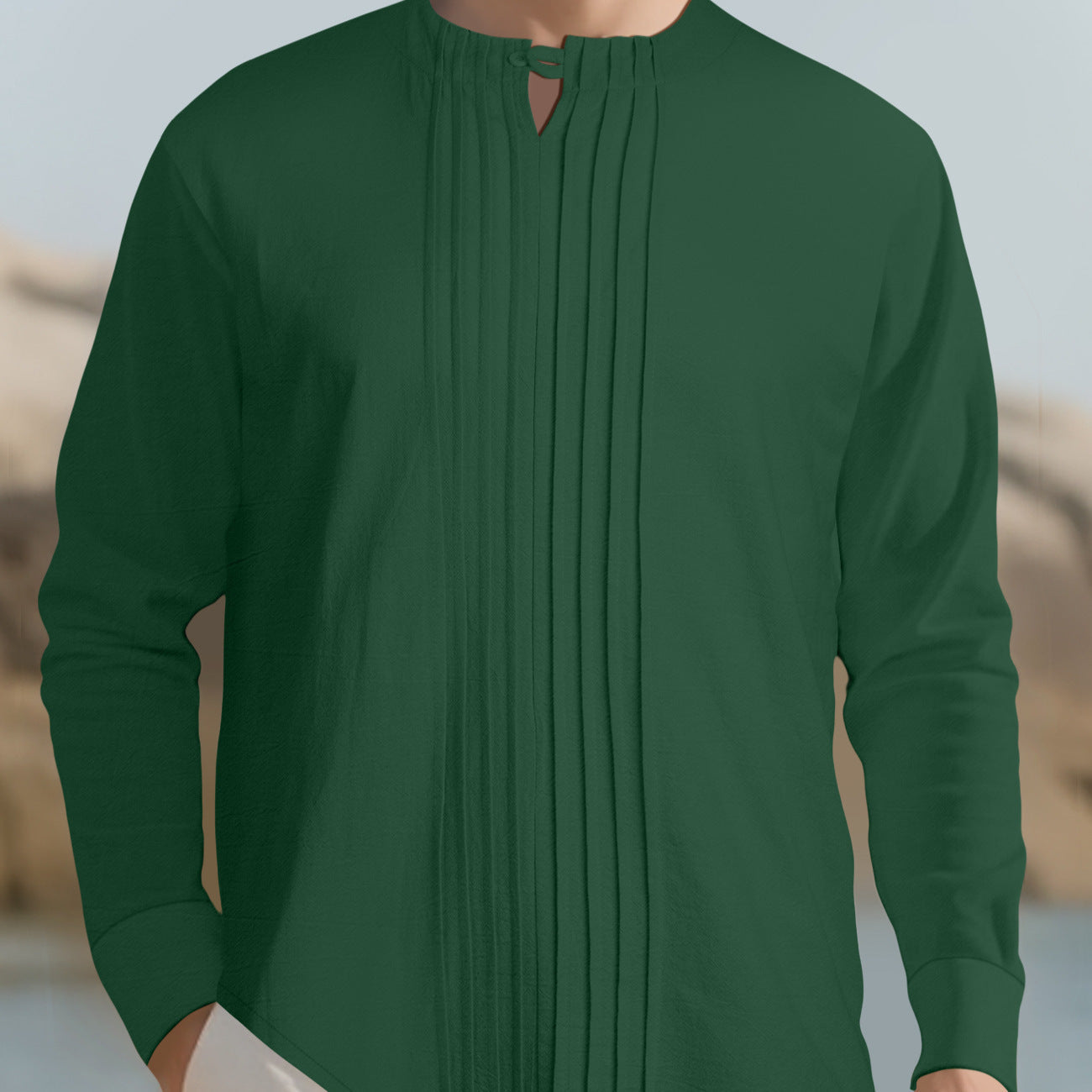 Herren Elegantes Langarmhemd mit strukturiertem Design R&B