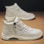 Damen High-Top Sneakers mit einzigartigem Reißverschluss und weichem Leder R&B