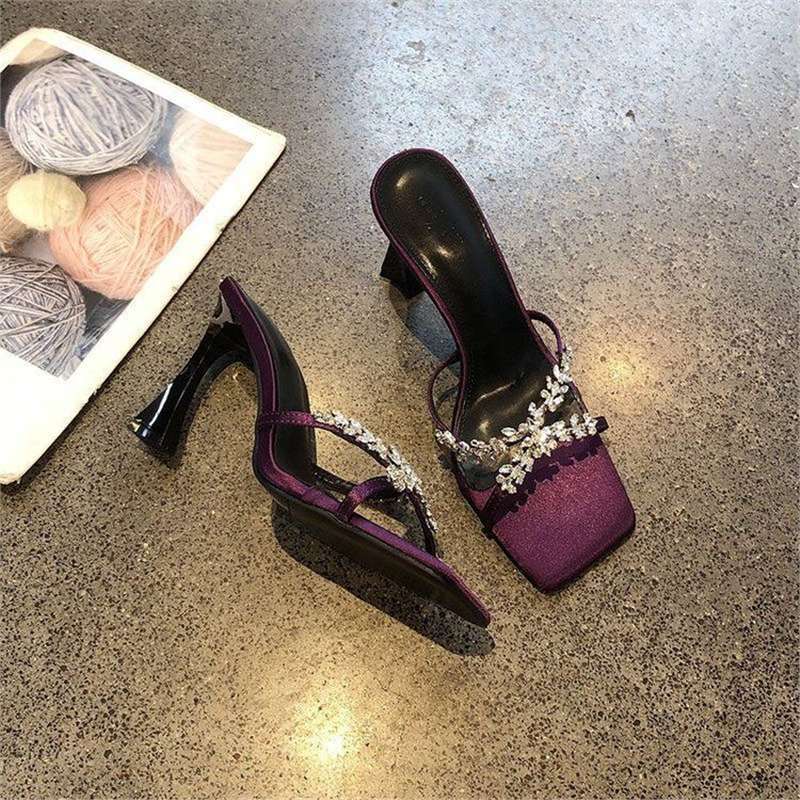 Damen elegante Sandalen mit funkelnden Verzierungen R&B