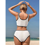 Damen Einteiler Badeanzug mit stilvollem Schleifendetail R&B