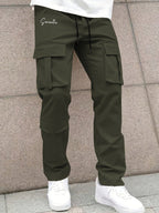 Herren Cargo-Hose mit vielseitigen funktionalen Taschen und elastischem Bund Hedi-Mode