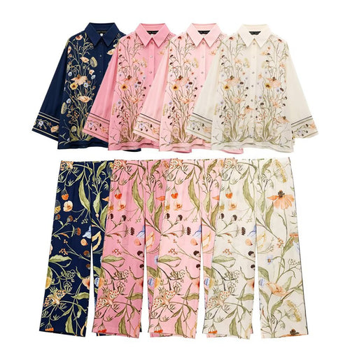 Damen Palazzo-Hose mit floralen Mustern R&B