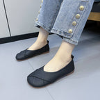 Damen Ballerinas mit modischem Kreuz-Design und bequemem Fußbett R&B