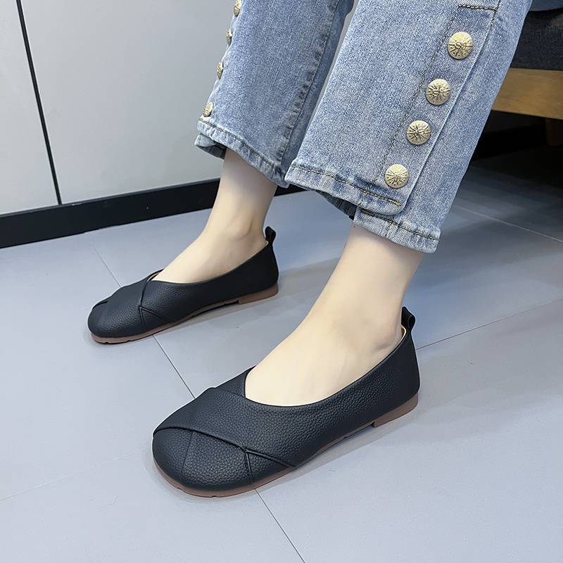 Damen Ballerinas mit modischem Kreuz-Design und bequemem Fußbett R&B