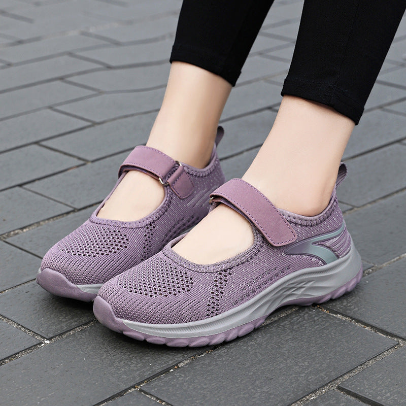 Damen Komfortable Slip-On Sneakers mit Klettverschluss R&B