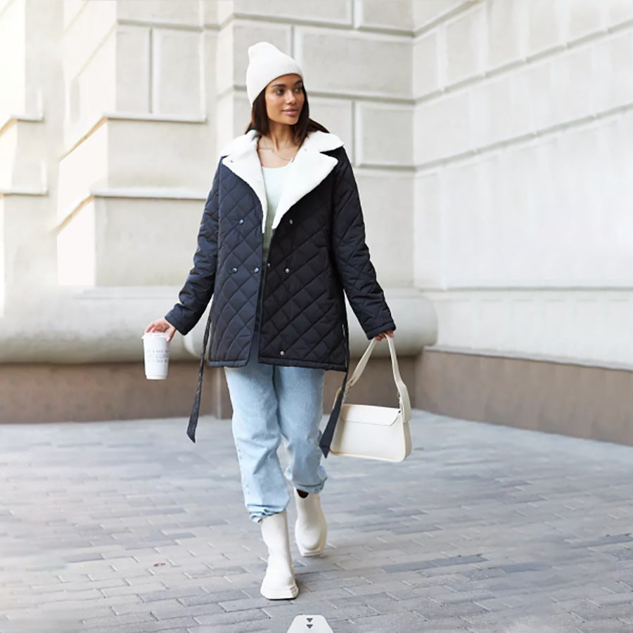 Damen gesteppte Wolljacke R&B