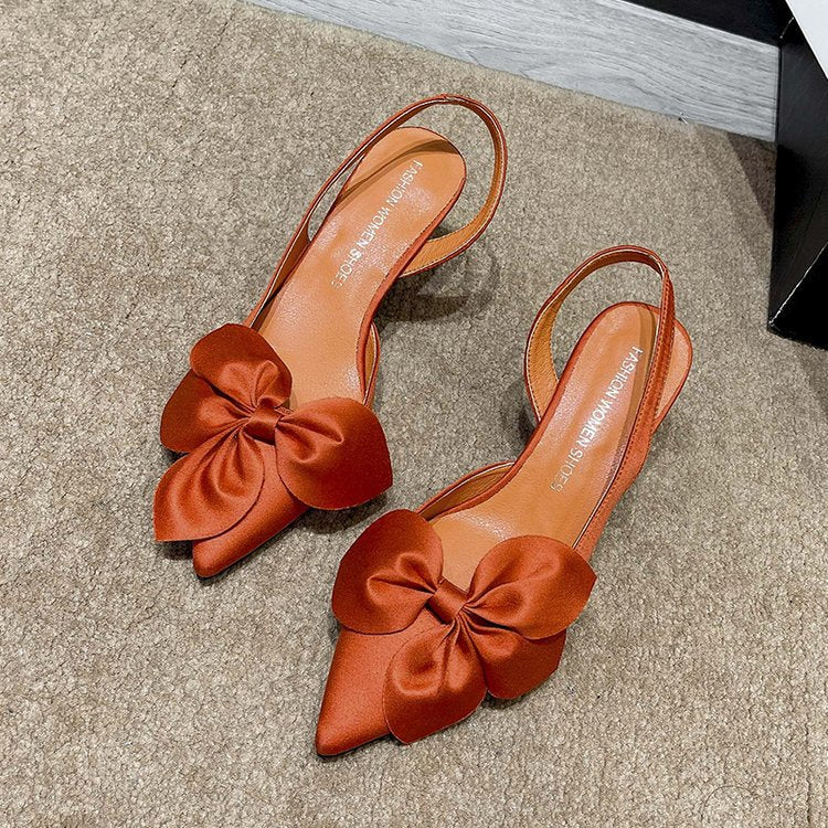 Damen elegante Slingback-Pumps mit Zierflügeln R&B