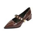 Damen spitze Slingback-Pumps mit dekorativem Riemchen und komfortablem Blockabsatz
