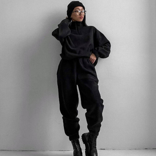 Damen Fleece-Pullover und Jogginghose mit engem Bund R&B