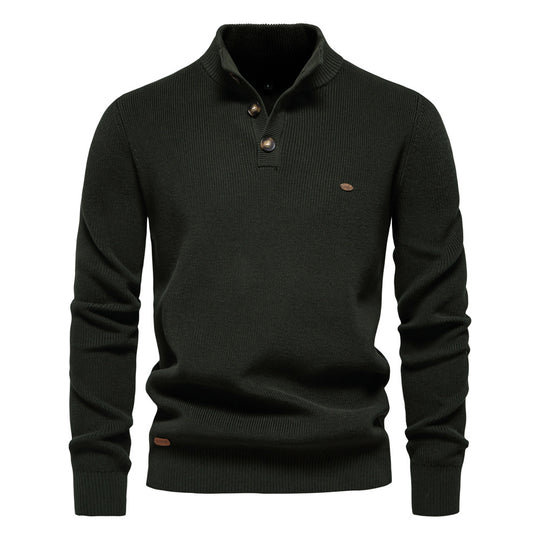 Herren Pullover mit Knopfleiste und strukturiertem Muster R&B