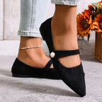 Damen Elegante Slingback-Ballerinas mit modischem Perlen-Detail R&B