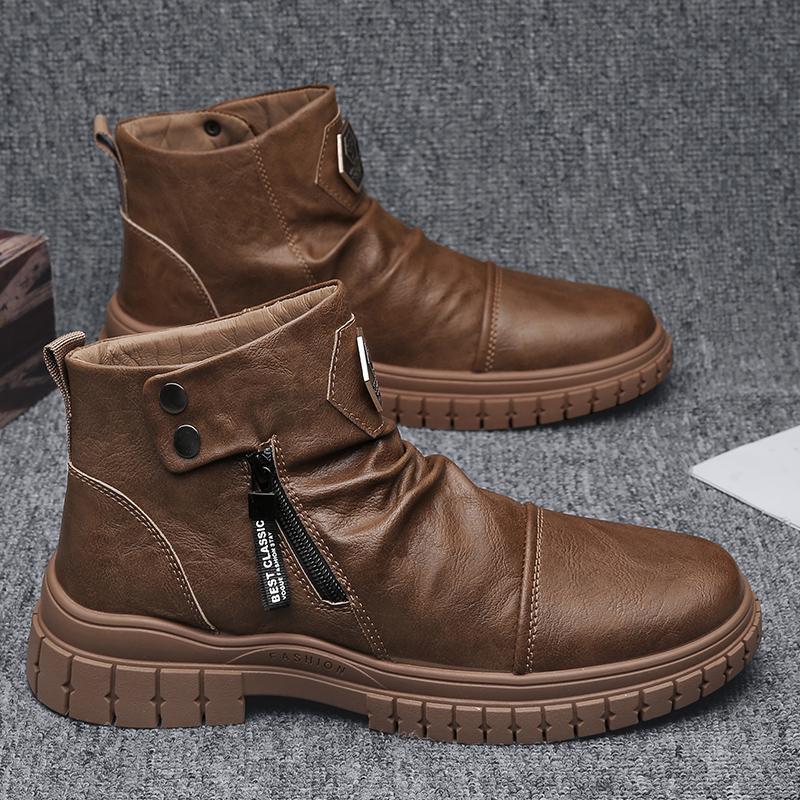 Damen Stiefeletten aus hochwertigem Leder mit robustem Profil und funktionalem Reißverschluss R&B
