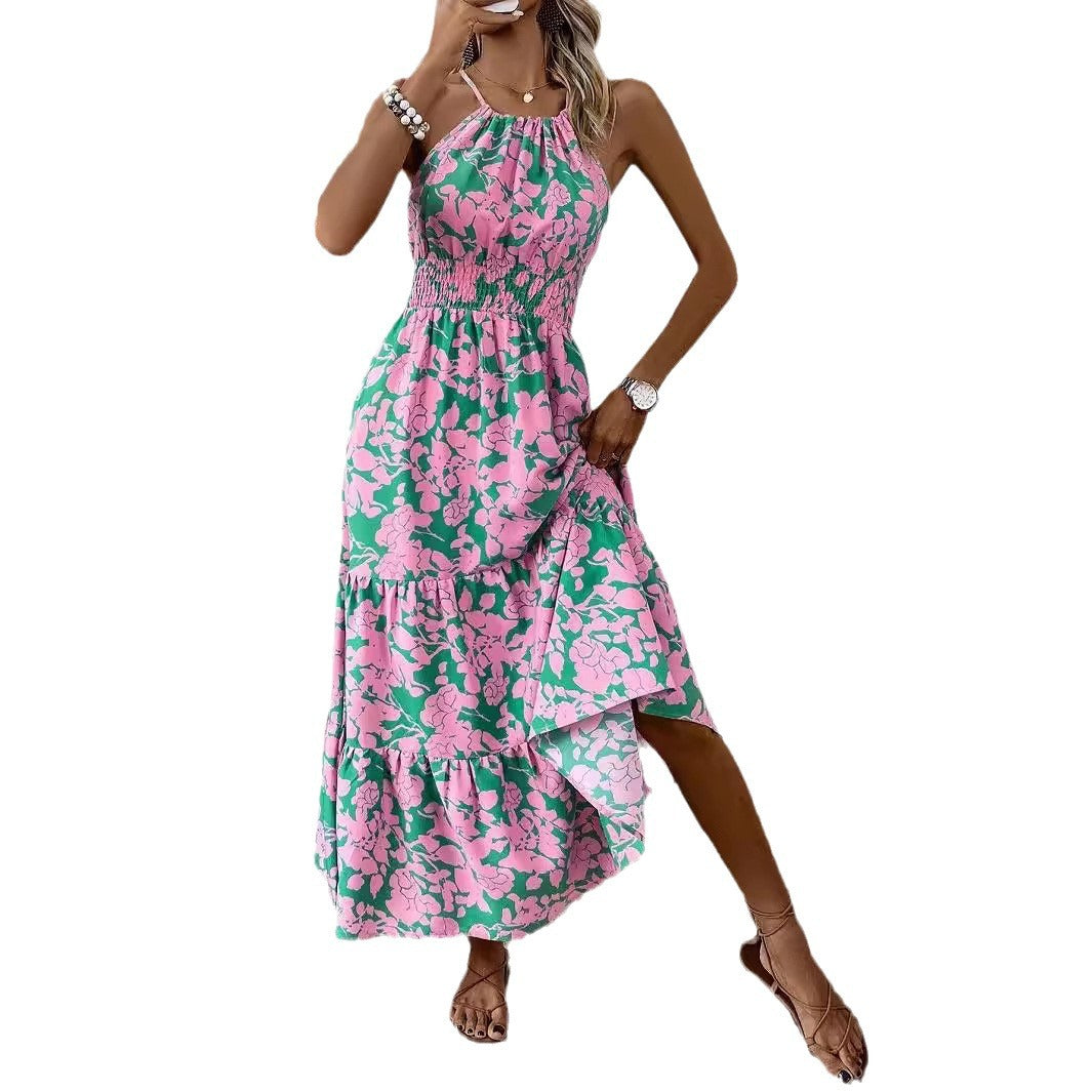 Damen Maxikleid mit floralem Muster und elastischem Tailleneinsatz R&B