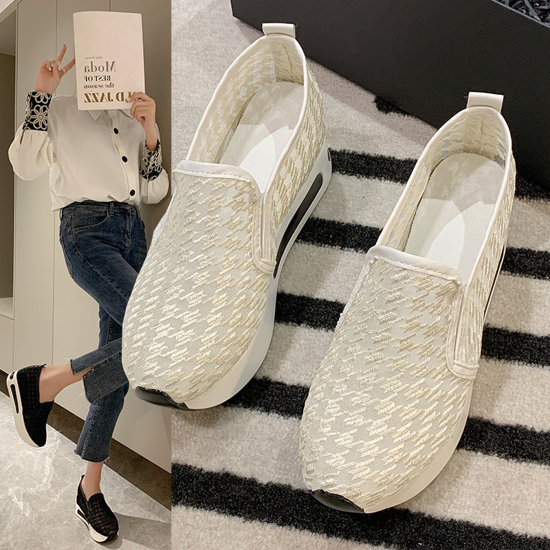 Damen Mode-Sneaker mit innovativem Slip-On Design und hochgezogenem Absatz R&B