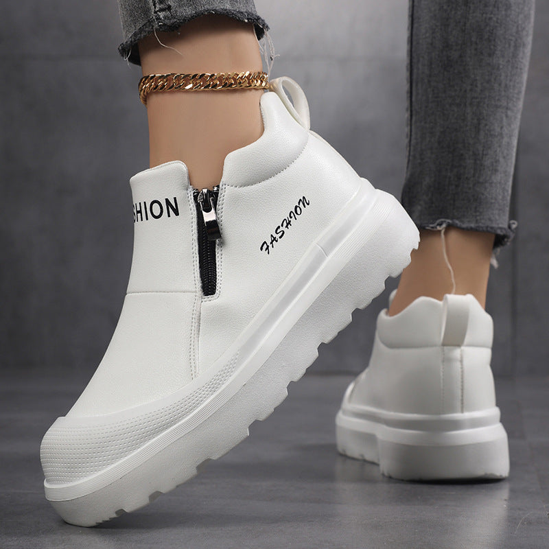 Damen nan Plateau-Sneaker mit seitlichem Reißverschluss, gepolstertem Komfortfußbett und profiliertem Laufprofil R&B