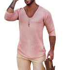 Herren V-Ausschnitt Shirt mit innovativem Strukturdesign