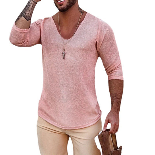 Herren V-Ausschnitt Shirt mit innovativem Strukturdesign R&B