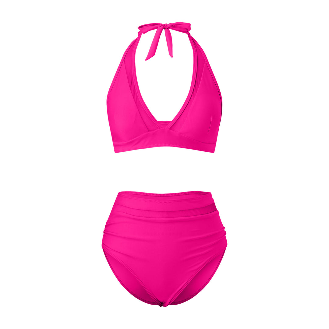 Damen Hochtailliertes Bademoden-Set mit stylischem Haltertop R&B