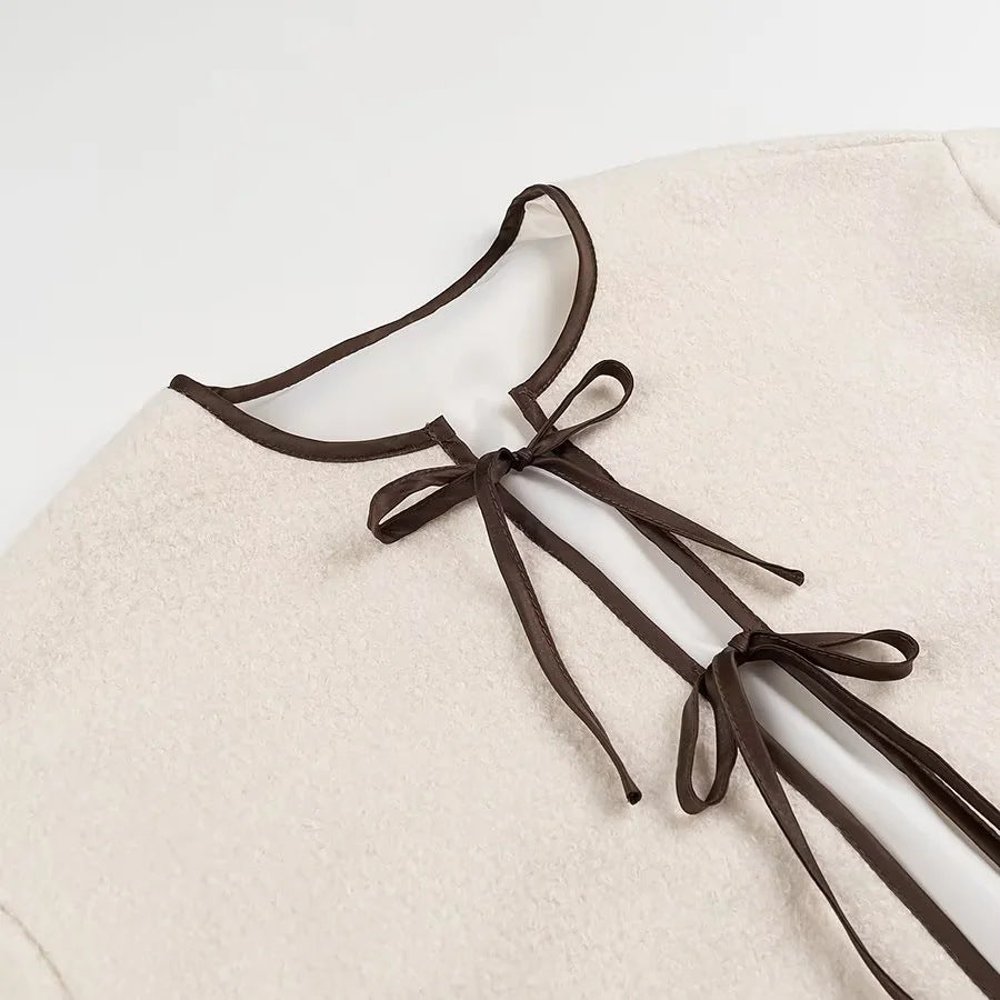Damen Kuschelige Übergangsjacke mit eleganten Bindebändern und praktischen Taschen R&B